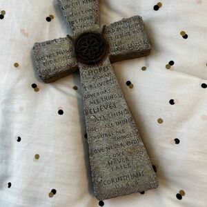 Inspirational Resin Cross with Floral Center